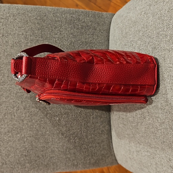 Vintage Brighton Red Croc Embossed Leather Handbag - Picture 15 of 16